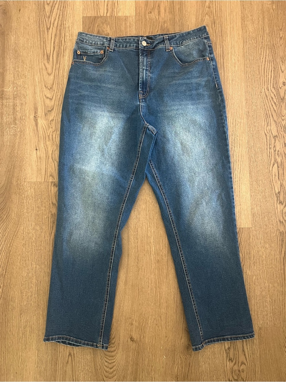 Frye High Rise Straight Leg Opaque Blue Denim Jeans, Women 12/31